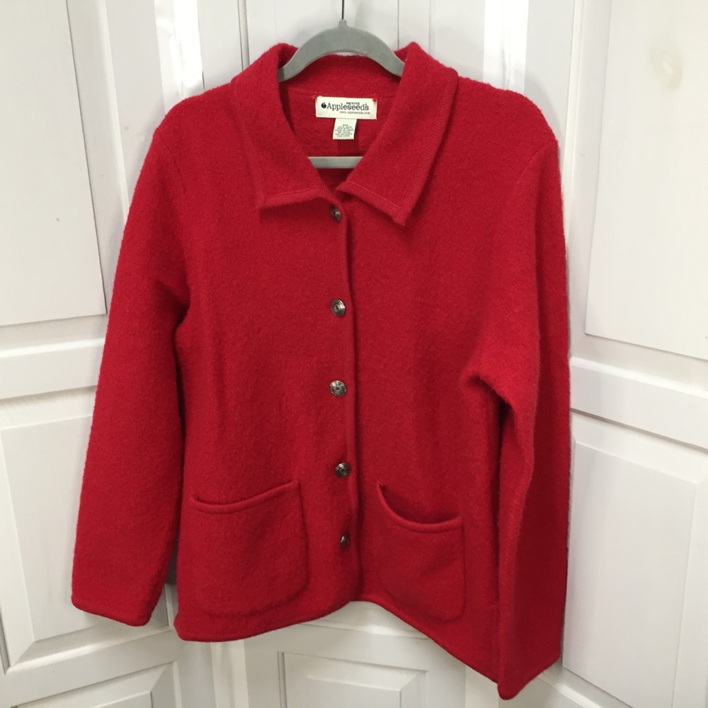 Appleseed's Red Wool Button Down Jacket - image 8